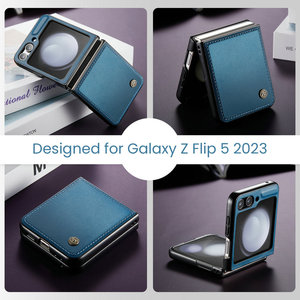 CaseMe Nuevas llegadas <span class=keywords><strong>2023</strong></span> para Samsung Galaxy Z Flip 5 Case Business Luxury Style PU Leather Back para Samsung Z Flip 5 4 3 Cover - Product Image 3