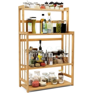 Bamboo Standing <b>Spice</b> <b>Rack</b> Little Tree Kitchen Bedroom Countertop Storage <b>Organizer</b> <b>Rack</b> Holder - Product Image 1