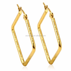Pendientes Cuadrados de Acero Inoxidable y Titanio, Estilo Europeo y Estadounidense, Último Modelo, Sencillos, Venta al Por Mayor, Suministro de Fabricantes - Product Image 1