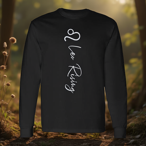 Camiseta de manga larga con diseño del zodiaco Leo Rising Astrology estilo bohemio - Product Image 3