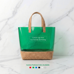 Sac fourre-tout transparent en TPU vert approuvé pour les stades, base en liège, écologique, imperméable, pour événements sportifs, concerts, voyages, cadeaux promotionnels - Product Image 5