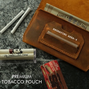 Borsa Porta Tabacco in Pelle Personalizzata, Sacchetto per Tabacco Fatto a Mano, Astucci per Tabacco Arrotolato - Product Image 2