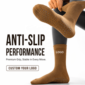 Chaussettes de Pilates personnalisées avec logo, antidérapantes, pour le yoga, durables, tricotées, anti-ampoules, athlétiques, pour femmes, respirantes, printemps - Product Image 2