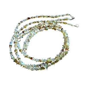 Natural Ethiopian <b>Opal</b> Irregular Chip Gravel Uncut Nugget Beaded <b>Necklace</b> Strand 18 Inches - Product Image 2