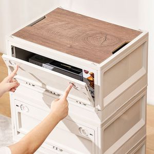 camping storage box camping plastic storage boxes With Wood Lids outdoor Storage