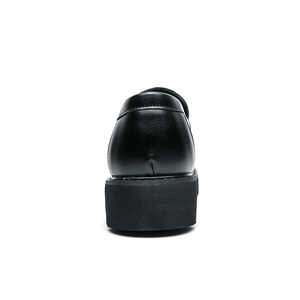 Chaussures habillées pour hommes, Derby, Oxford, mocassins, basses, à enfiler, semelle épaisse augmentant la taille, plateforme en cuir, bout rond, chaussures de ville - Product Image 4