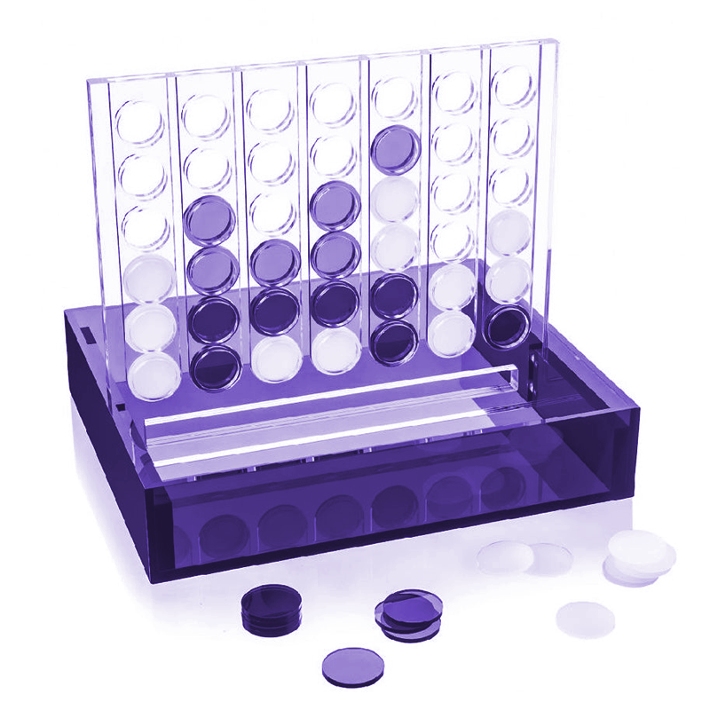 Custom Transparent Black Arylic Connect Four Outdoor Game Luxury 4 in a Row Board Game Lucite Connect 4 for Kids