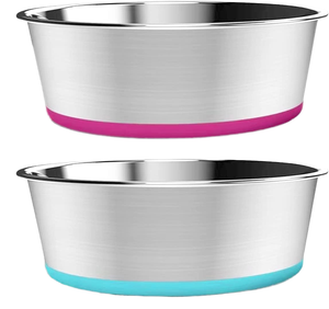 Extra Large Premium <b>Stainless</b> <b>Steel</b> Puppy <b>Bowl</b> Waterproof Non-Slip Rubber Base Customizable 1600ml Portable Eco-Friendly - Product Image 1