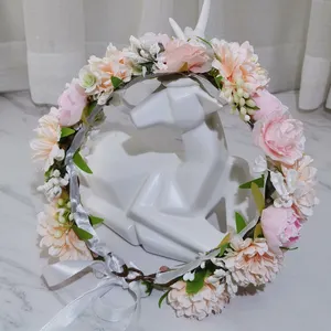 Bohemia Style Floral Crown Party Wedding Head Wreaths Hair Bands Artificial Flower Garland Corolla Headband For Festival