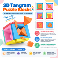 Puzzle Bentuk Geometris 3D Edukatif dan Kubus DIY Tangram Mainan Edukasi