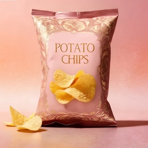 Sachet d'emballage personnalisé en aluminium et plastique pour snacks, chips, pop-corn, fruits secs, avec fermeture arrière, type oreiller - Product Image 3