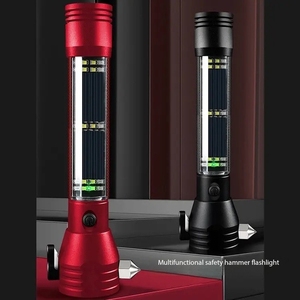 Đa Chức Năng Khẩn Cấp Báo Cháy An Toàn Búa LED Đèn Pin Năng Lượng Mặt Trời Sạc Lóa Lĩnh vực Torch Chức Năng Tự Cứu Hộ - Product Image 2