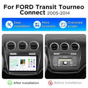 จุนซัน จอ 10 นิ้ว ระบบไร้สาย CarPlay Android Auto สำหรับรถยนต์ FORD TRANSIT Connect ปี 2005-2014 เครื่องเล่นวิทยุติดรถยนต์ มัลติมีเดีย วิดีโอ - Product Image 2