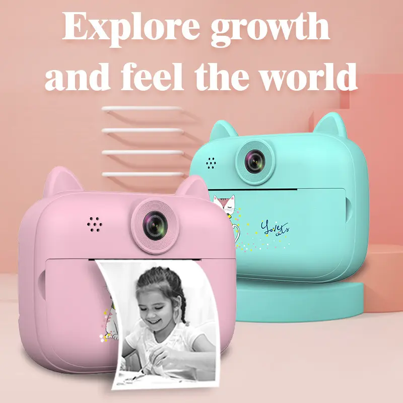 Imprimer Mini caméra de musique Slr caméra d'impression pour enfants appareil photo numérique peut jeux jouets éducatifs imprimante thermique