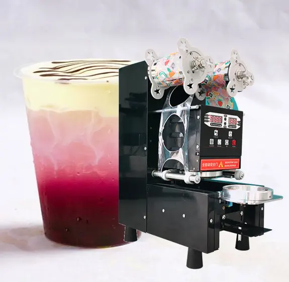 स्वचालित दही प्लास्टिक के कप सील मशीन/टेबलटॉप मुहर/मुहर मशीन के लिए दूध कप