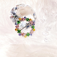 Chaînes en strass de 43 mm plaquées or/argent/gunmetal, boucle en ruban métallique colorée, décorations de chaussures pour femmes, bijoux, vêtements, bricolage