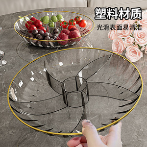 Divided Fruit Platter Plastic Material Dishwasher Safe For Home Living Room <b>Coffee</b> <b>Table</b> Use - Product Image 1