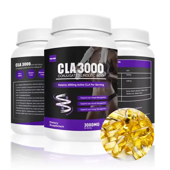 Hiệu lực cao tự nhiên CLA 500mg thực phẩm bổ sung liên hợp axit linoleic Softgel viên nang