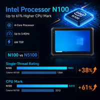 Tableta Robusta de 10.1 Pulgadas N100 con Windows 11 Pro, IP65 Resistente al Agua, PC Industrial, Batería Intercambiable en Caliente, Escáner 2D, NFC, UHF, Huella Dactilar