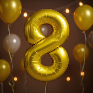 Globo de Papel de Aluminio Dorado con el Número 8 para Fiestas, Decoración para Fiestas de Cumpleaños de Niños, 45 cm - Product Image 3