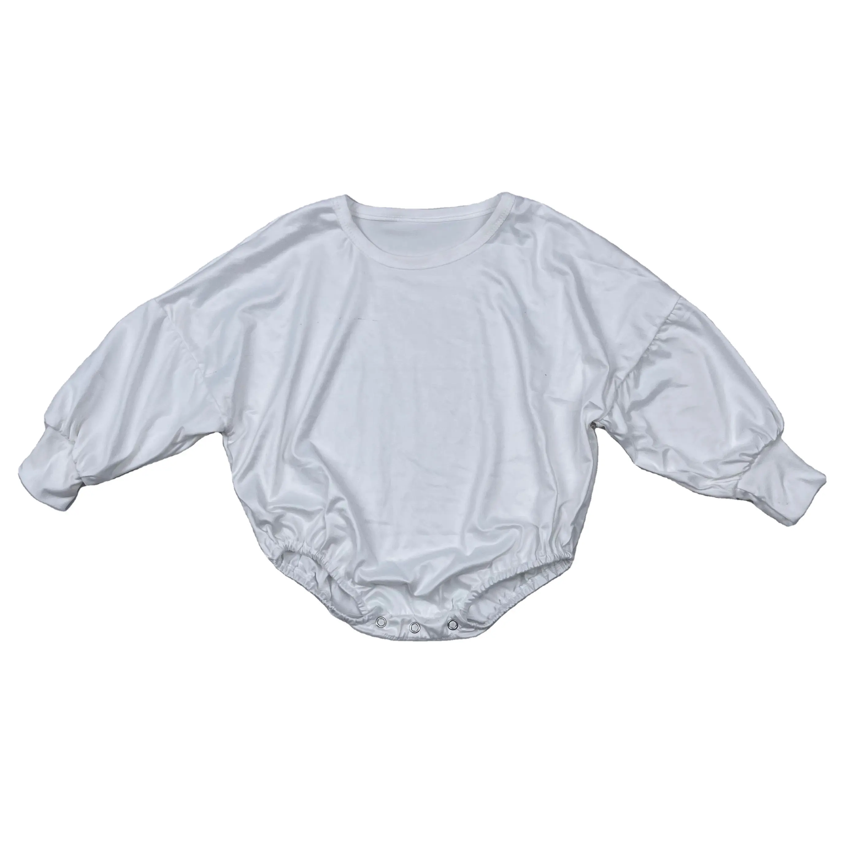 Wholesale Blank Clothes Baby Bubble Romper Long Sleeve Tshirt Romper White Bubble Oversized Romper