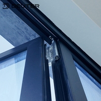 Puertas Plegables de Aluminio de Alta Resistencia con Rotura de Puente Térmico, Doble Acristalamiento Low-E, Puertas Bi-Plegables para Patio de Residencias de Lujo con Gran Apertura
