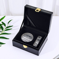 Caja de Regalo de Caviar de Lujo Personalizada, Caja de Exhibición Negra con Gel Refrigerante, Forro de Esponja con Relieve, Cierre Magnético, Cajas Rígidas