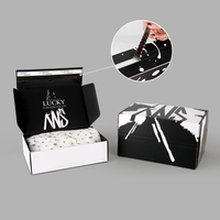 Boîtes d'expédition imprimées avec logo personnalisé Boîte en papier cadeau de luxe avec bande déchirable à fermeture éclair pour le bureau Kit de cadeau de bienvenue Emballage postal