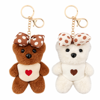 Porte-clés Ours en Peluche Rose Zaves – Écologique, Durable, Adorable, Breloque pour Sac, Doux, pour Sac à Dos, Sac à Main, Clés