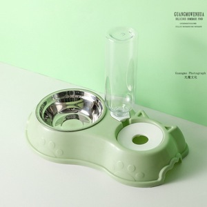 Juego de dispensador automático de agua y comida para perros y gatos Alimentador de mascotas de silicona y acero inoxidable desmontable ecológico - Product Image 4