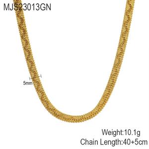 2023 18k altın kaplama 5mm 4mm PVD toplu küba kalp uzun zincirler gerdanlık bıçak düz yılan zincir paslanmaz çelik kolye toptan - Product Image 6