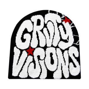 Casquette de ski en tricot jacquard avec logo personnalisé casquette en tricot jacquard chaude pour hommes et femmes bonnets chauds à motif de dessin animé imprimé - Product Image 3