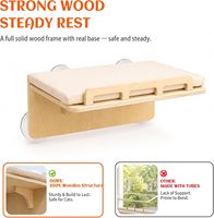 Hamac-lit pour chat à fixer sur fenêtre, en bois, avec ventouses puissantes, coussin amovible lavable en machine, étagère de fenêtre intérieure
