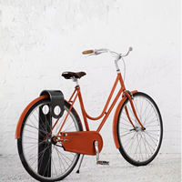 Support de stationnement de vélo simple en acier inoxydable avec logo laser pour vélo, idéal pour la rue et le parc