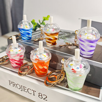 Porte-clés miniature DIY en forme de nourriture, pendentif décoratif, jouet pour machine à attraper, cadeau personnalisé, tasse de thé au lait, bonbons, glace
