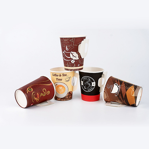 Tasse de café à emporter, logo <span class=keywords><strong>personnalisé</strong></span>, écologique, gobelet simple mural, <span class=keywords><strong>pas</strong></span> <span class=keywords><strong>cher</strong></span> avec poignée, 50 pièces - Product Image 1