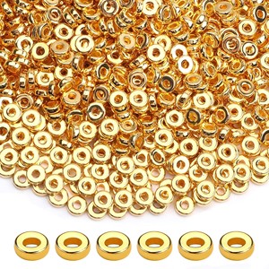 Pulseras de cuentas de plástico con cuentas espaciadoras doradas y perlas para accesorios de fabricación de joyería DIY, estilo CCB redondo, diseño minimalista - Product Image 4