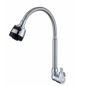 Factory Wholesale Zinc Alloy Chrome Faucet Single Hole Single Cold Water Faucets Wall Mounted Into The Wall Tap