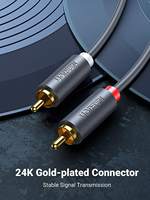 Kabel RCA UGREEN 6FT 2RCA Male ke 2RCA Male Kabel Audio Stereo Berlapis Emas Adaptor Subwoofer Audio Mobil