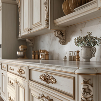 Meubles de cuisine sur mesure modernes rouge foncé pour villa, en bois massif, design ouvert, comptoirs en quartz étanches, charnières
