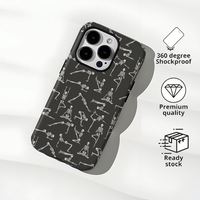 Ligne Crâne Homme Pratiquant Yoga Téléphone étui pour iphone 17 16 15 14 13 12 11 Pro Max Plus X XR XS Air Couverture Anti-chute