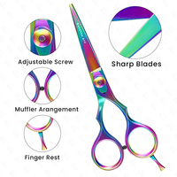 Ciseaux de barbier professionnels Salon rouge cisaillement rasoir coupe tranchante lame droite poignée en acier VG10 outil inoxydable coiffure