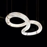 Luminaire suspendu en albâtre de forme moderne pour hôtel, villa, luxe, plafond infini, avec télécommande