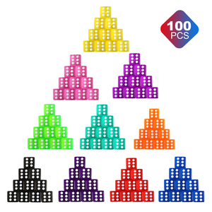 Échantillon Gratuit Vente en Gros Dés à 6 Faces Multicolores en Acrylique et Plastique Transparent de Haute Qualité 19mm pour Jeux de Société - Product Image 5