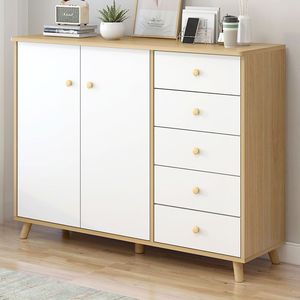 <span class=keywords><strong>Commode</strong></span> en bois nordique à <span class=keywords><strong>2</strong></span> <span class=keywords><strong>portes</strong></span> et 5 tiroirs pour chambre à coucher et salon - Product Image 1