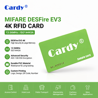 Carte RFID MIFARE DESFire EV3 4K en gros d'usine, 13,56 MHz ISO14443A, carte PVC intelligente à haute capacité pour contrôle d'accès sécurisé