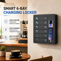 Armadietto di ricarica per telefoni Y2Power JUN a 6 scomparti con ricarica rapida PD 20W, touchscreen e stazione di ricarica sicura per bar, ristoranti e caffè.