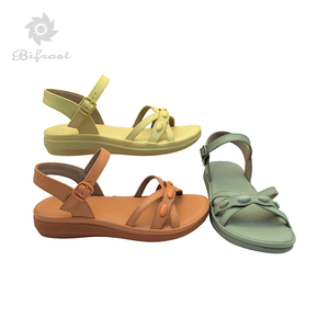 독특한 디자인 경량 통기성 오픈 토 플랫 샌들 여름 아늑한 샌들 여성용 비치 샌들 - Product Image 5
