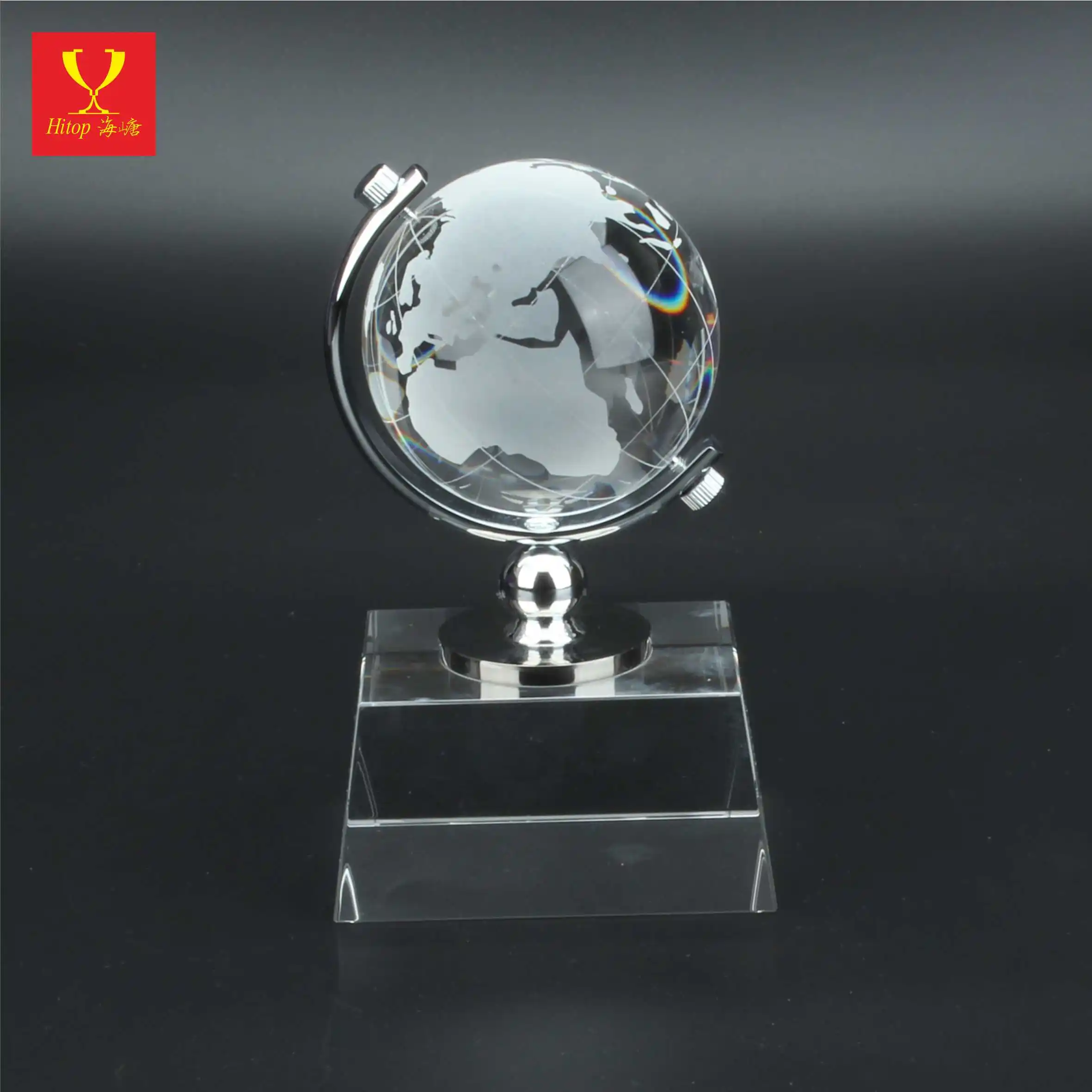 Globe Crystal Earth Trophy With K9 Crystal Base Honor Award For Business Gift Souvenir Home Decoration