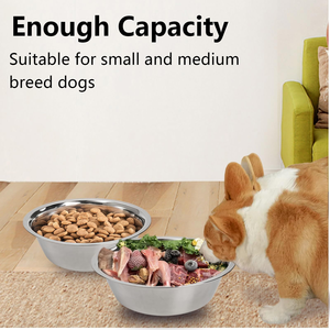 Bol pour animaux de compagnie en acier inoxydable écologique, plusieurs tailles pour chiens de petite et grande taille, forme arrondie, idéal pour les voyages, pour chats et animaux - Product Image 2